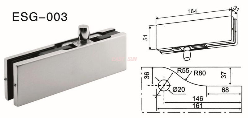 Dorma Patch Fittings Porte pivotante ESG-003