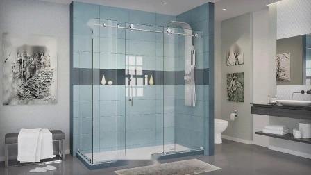 Kit de quincaillerie pour porte de douche coulissante en verre SS304 sans cadre