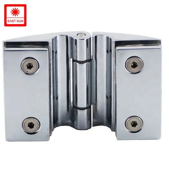 Charnières de porte de douche verre à verre pivotantes en zinc sans cadre pour verre 1/2″ – 3/8″