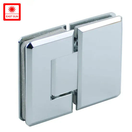 Charnières de porte de douche verre à verre robustes, noir mat, à 180 degrés, pour verre de 1/2″ à 3/8″