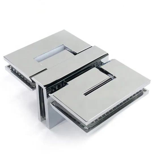 Charnière de porte de douche mur à verre à trois voies à 90 degrés pour verre 1/2″ – 3/8″