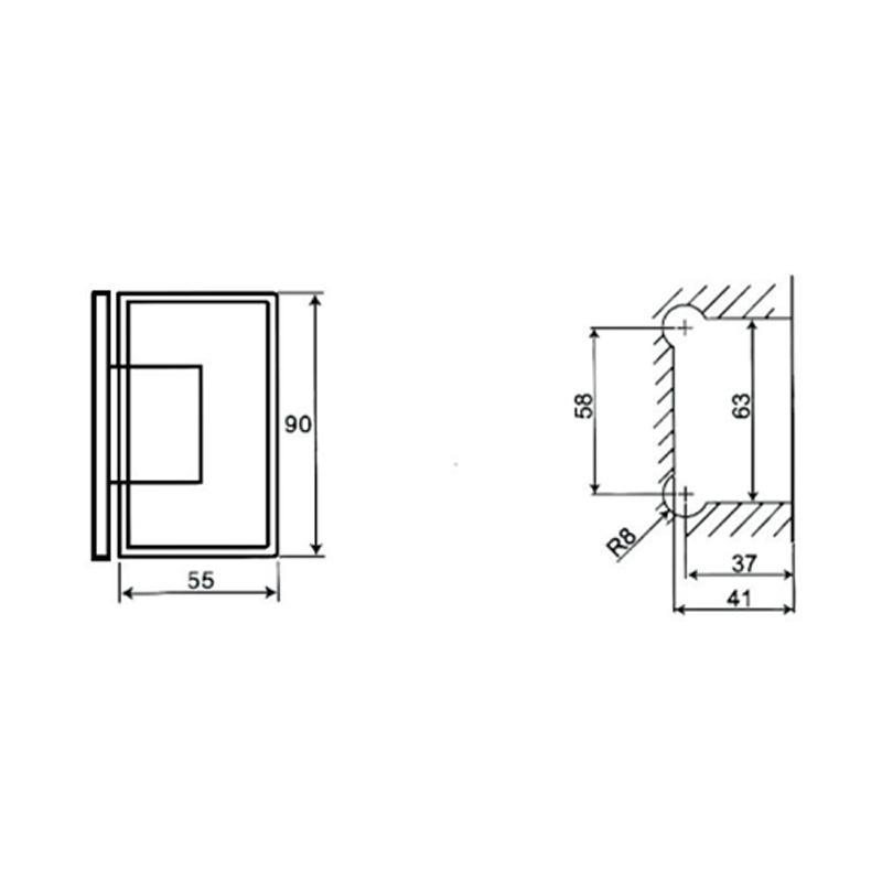 Charnières de douche réglables ASH-201