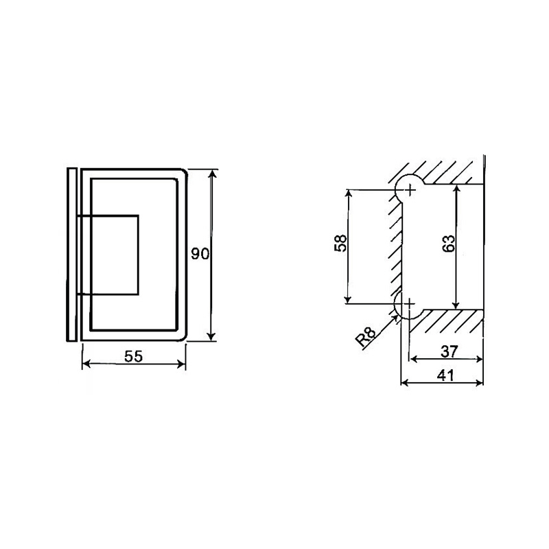 Charnières de douche réglables ASH-205