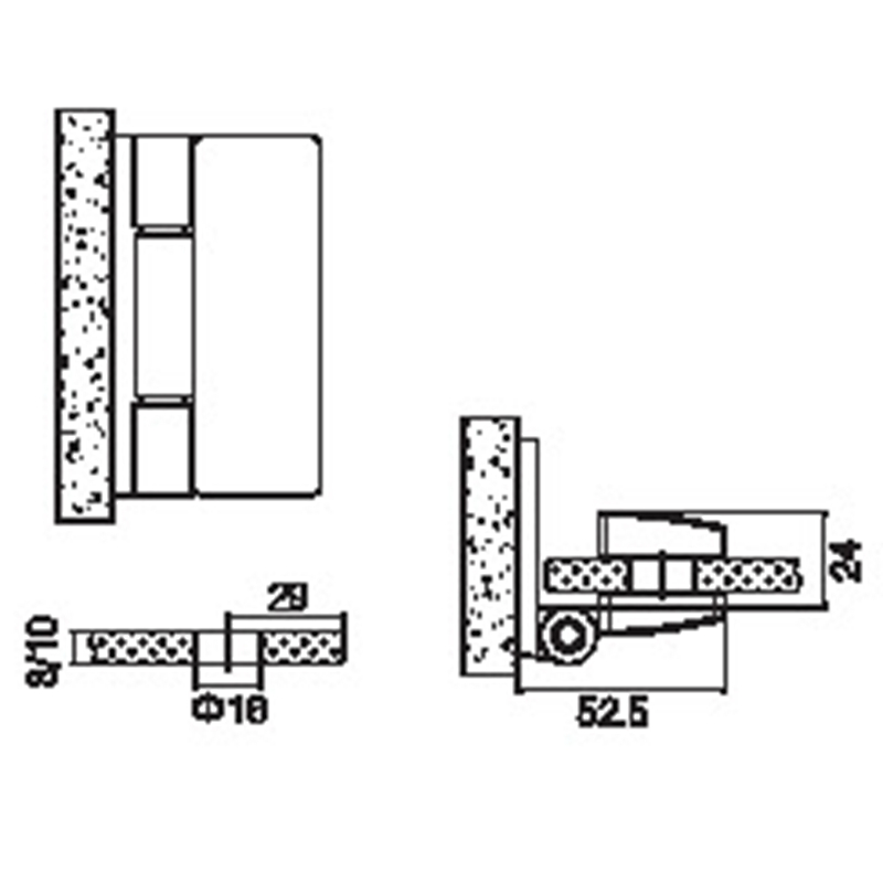 Charnières de douche pliantes FSH-201