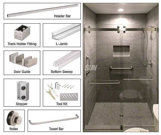 Système de porte de douche coulissante à deux portes de la série Cambridge de luxe à 180 degrés
