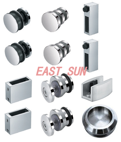 Système de porte coulissante Deluxe à 180 degrés de la série Serenity en acier inoxydable brossé