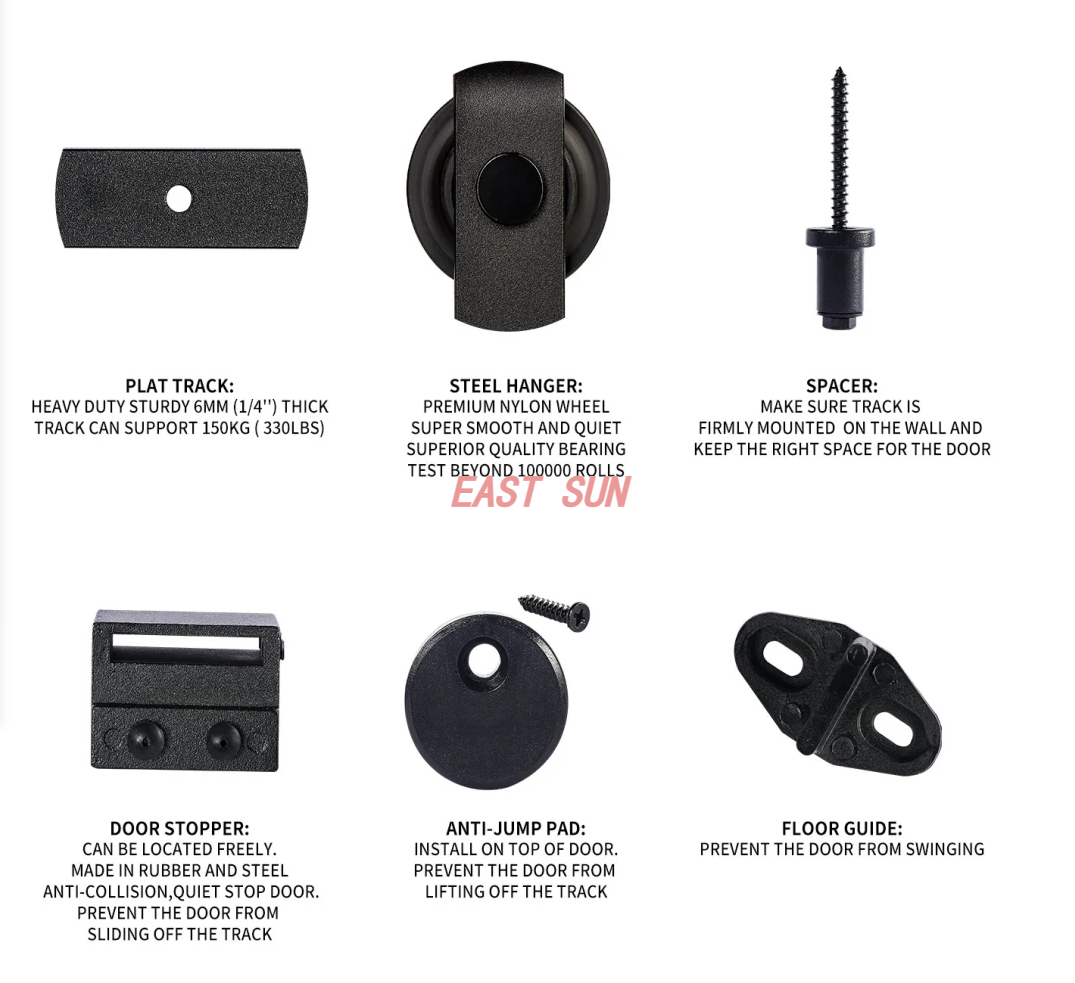 Kit de quincaillerie pour porte de grange à double rail standard coulissante classique vintage Arrow