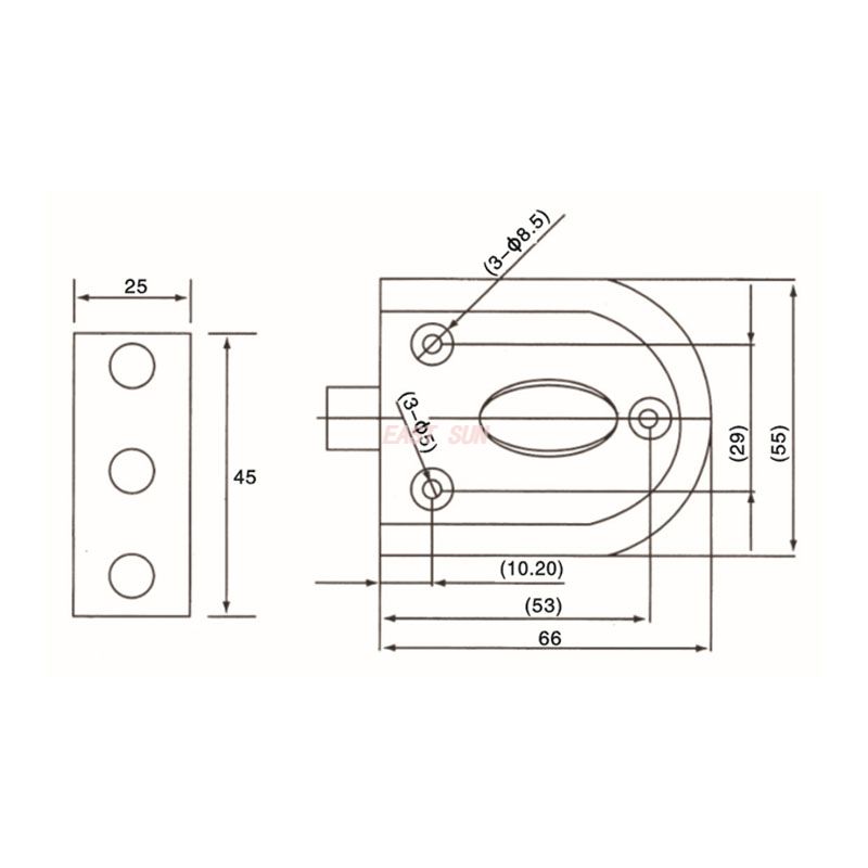GHL-007S-Serrures de porte en verre