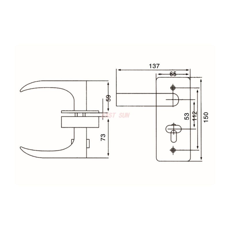 GHL-003S-Serrures de porte en verre