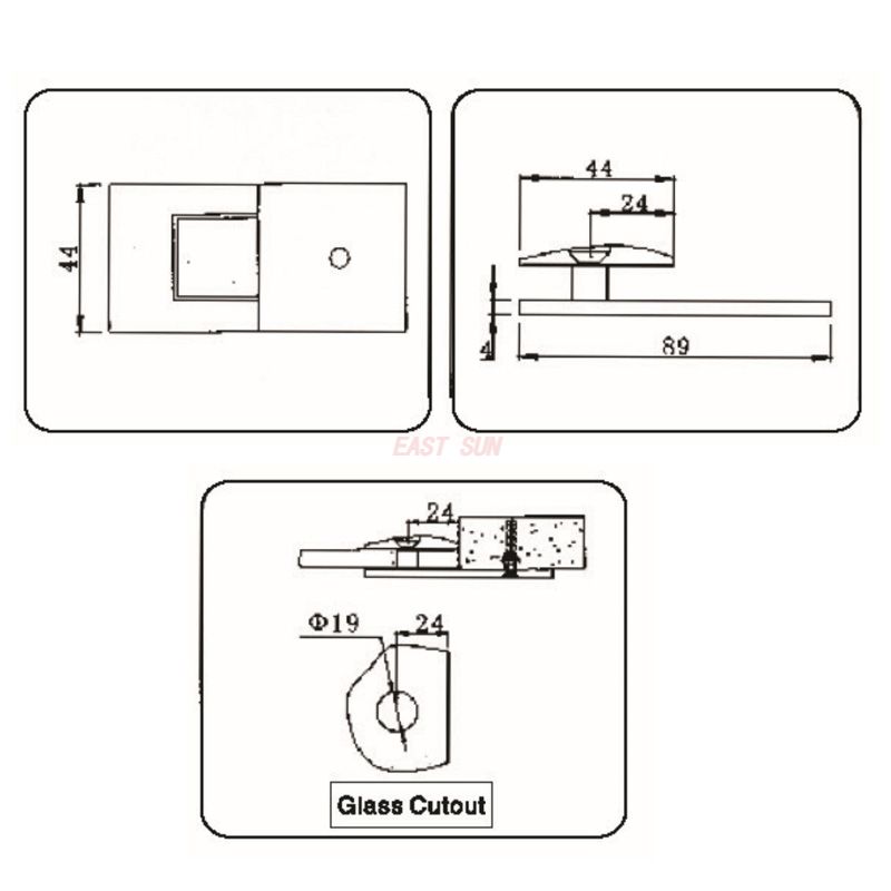 pinces &agrave; verre pour cabine de douche 