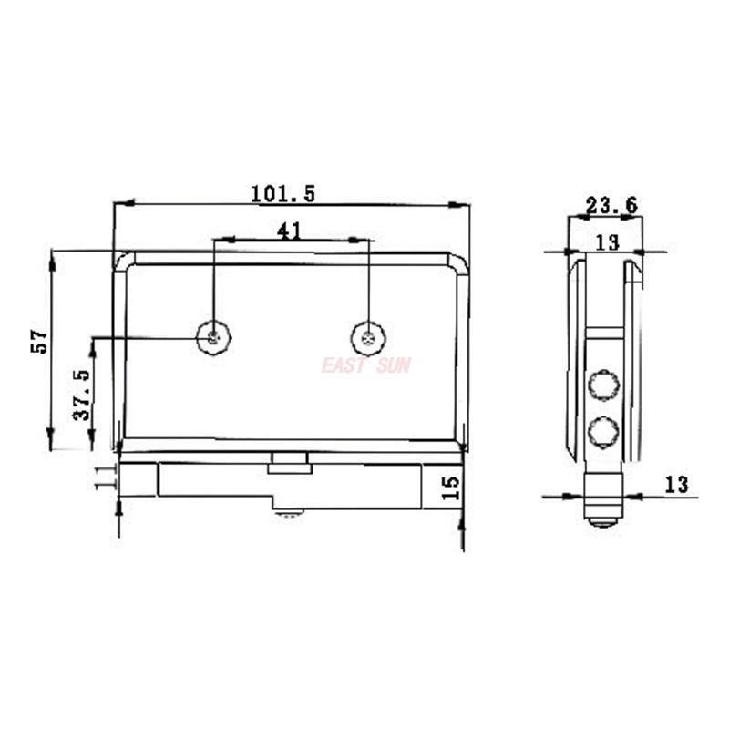 Charni&egrave;re de porte en verre &agrave; 180 degr&eacute;s