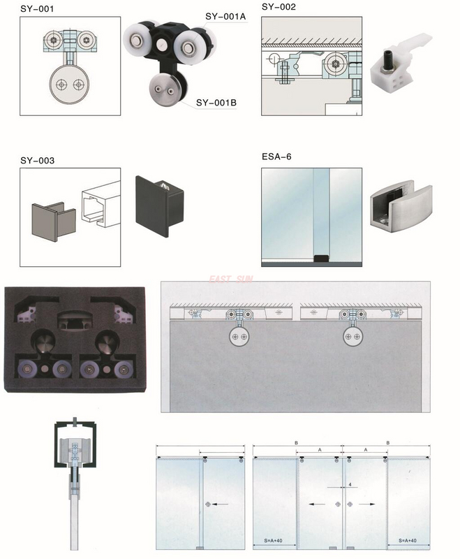 Porte coulissante de bureau de systèmes coulissants