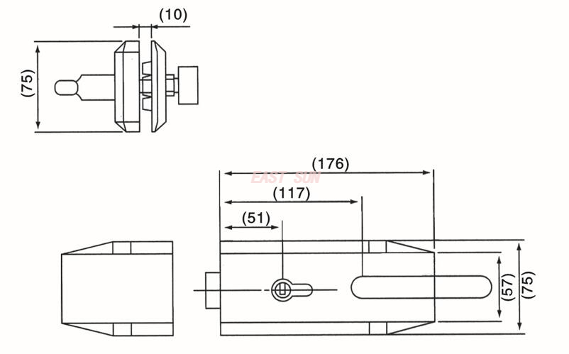 Serrures pour portes en verre Serrures en verre GHL-004D