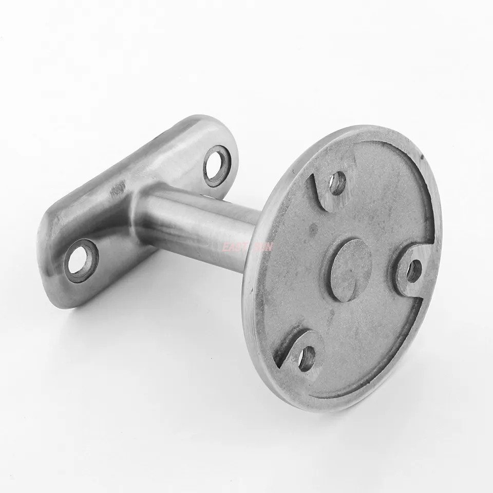 Support de garde-corps fixe en satin ou miroir, support de main courante mural court à 3 trous en acier inoxydable pour escalier