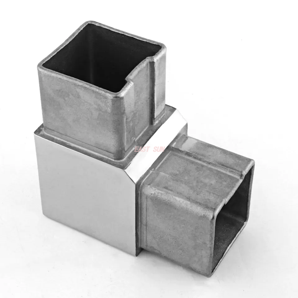 Connecteur de tuyau carré en acier inoxydable, coin de couplage de tuyau Flexible en laiton réglable miroir