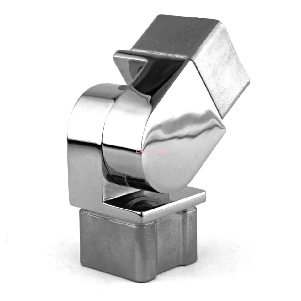 Connecteurs de garde-corps de balcon en acier inoxydable 304, moulage miroir, rond, Tube carré, connecteurs de garde-corps