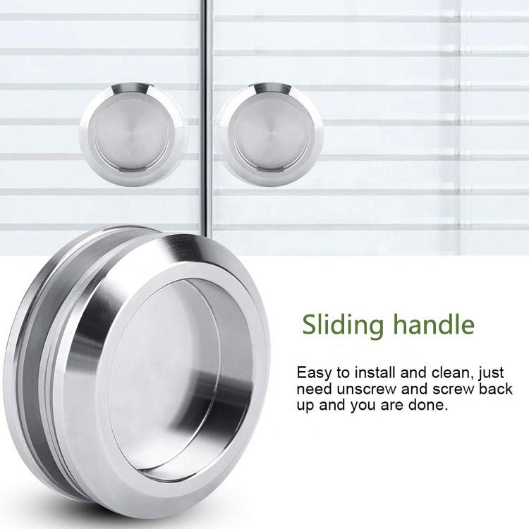 Poignée ronde de traction en verre de doigt de porte d'acier inoxydable pour le système de porte coulissante
