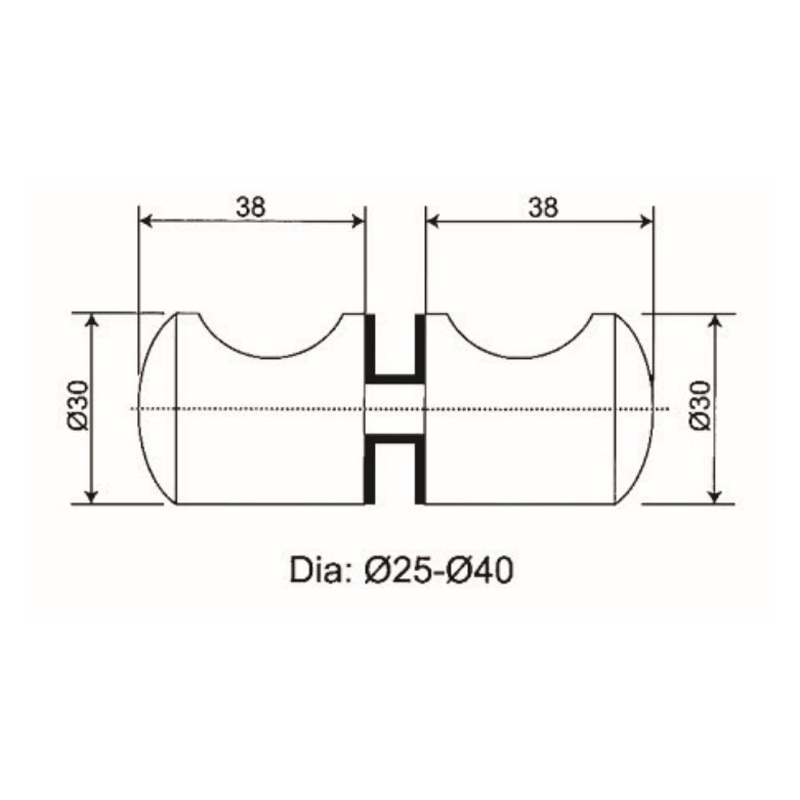 GDK-05- Bouton de porte de douche