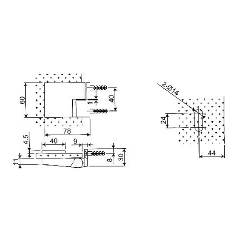 Charnières à montée automatique RSH-101-R-Laiton