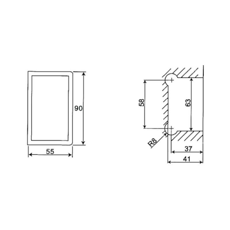 ESH-308-Charnières de porte de douche