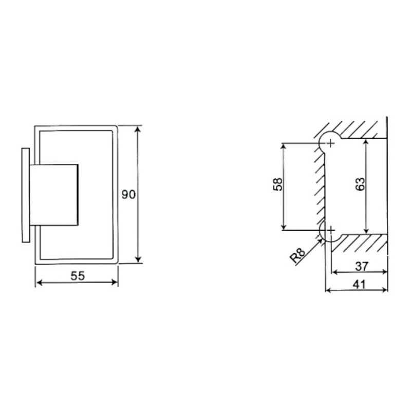 Charnières de porte de douche ESH-301S