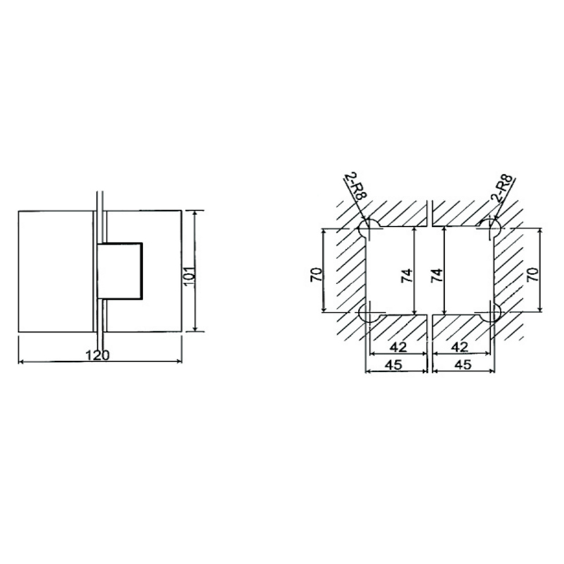 Charnières de porte de douche ESH-203B