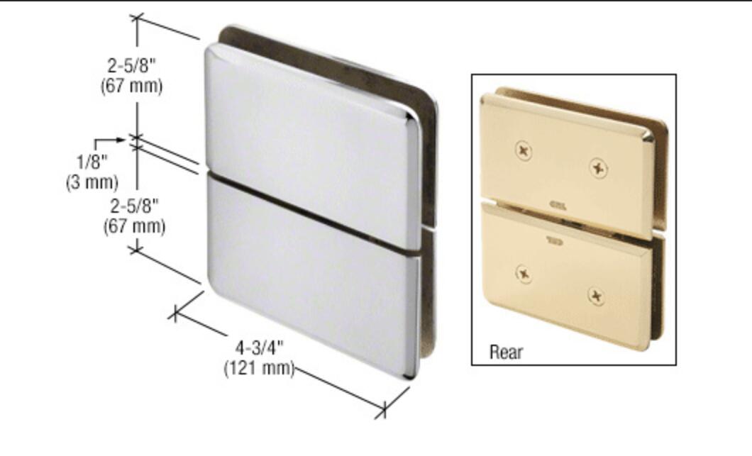 Charnière à montage verre-verre série Senior Prima, chrome poli
