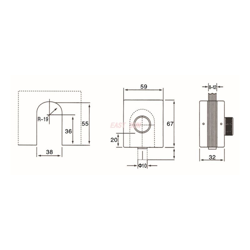 GHL-002S-Serrures de porte en verre