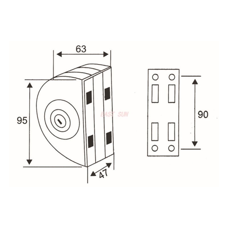 GHL-006S-Serrures de porte en verre