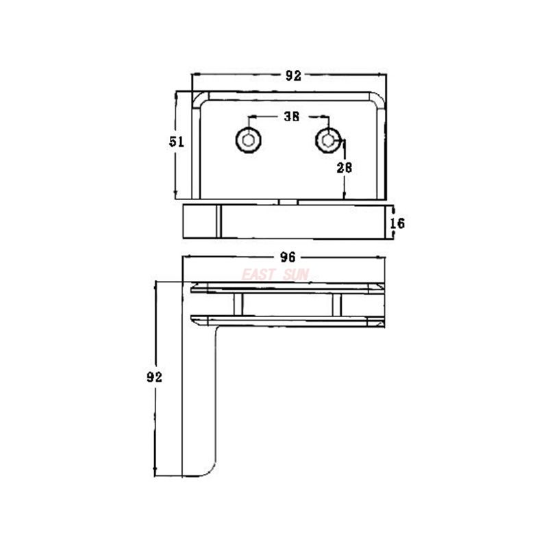 charni&egrave;res &agrave; pince pour porte en verre