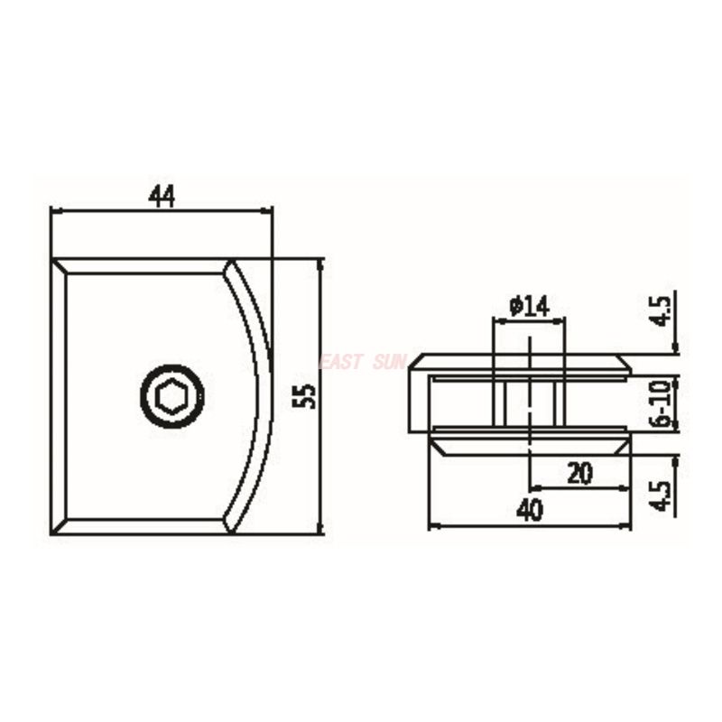 pinces pour support de verre