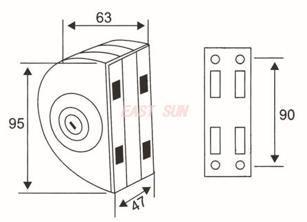 Serrures pour portes en verre Serrures en verre GHL-005S