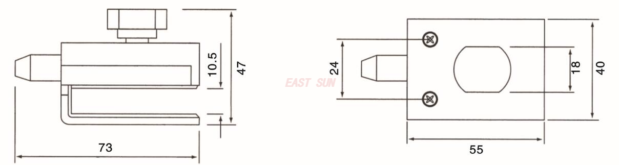 Serrures pour portes en verre Serrures en verre ESG-020S