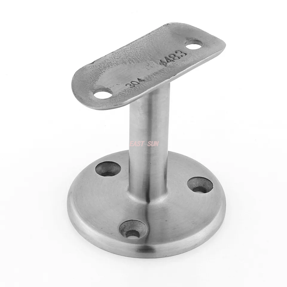 Support de garde-corps fixe en satin ou miroir, support de main courante mural court à 3 trous en acier inoxydable pour escalier