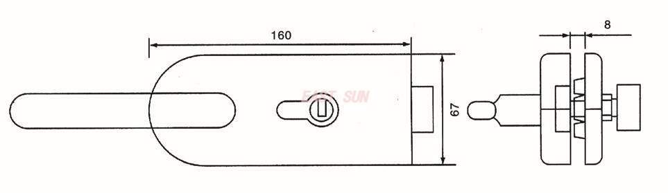 Serrures pour portes en verre Serrures en verre GHL-021A