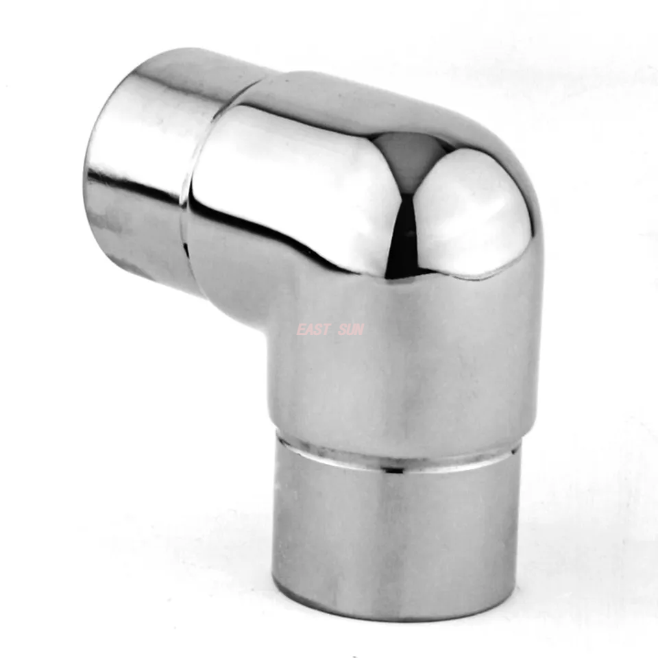 Balustre coude de main courante, raccords de tubes ronds à 2 voies, connecteur de main courante en acier inoxydable 304 316 satiné