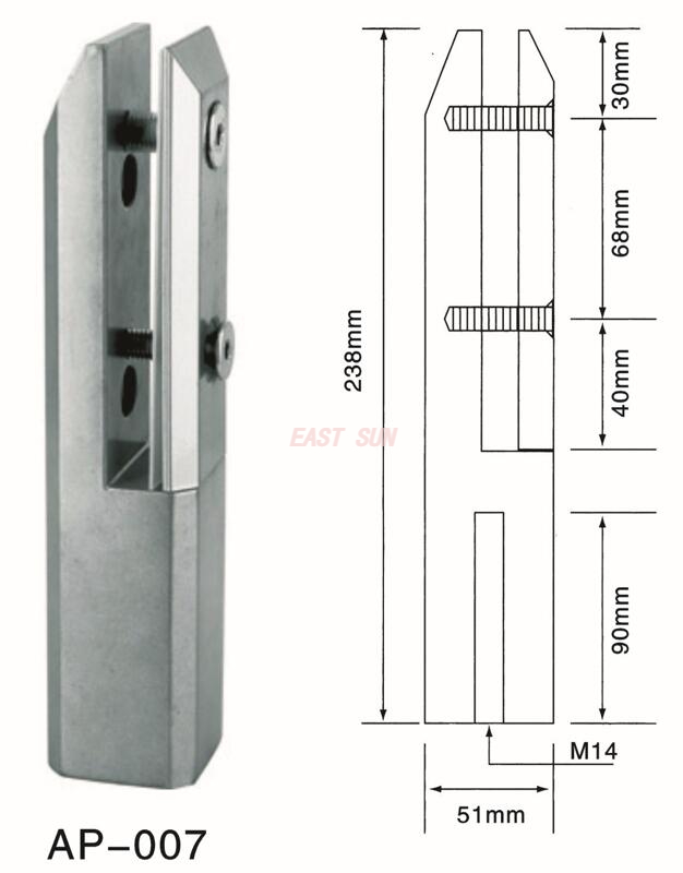 Spigot Duplex 2205 Robinet réglable en verre du Canada monté au sol pour clôture de piscine AP-007