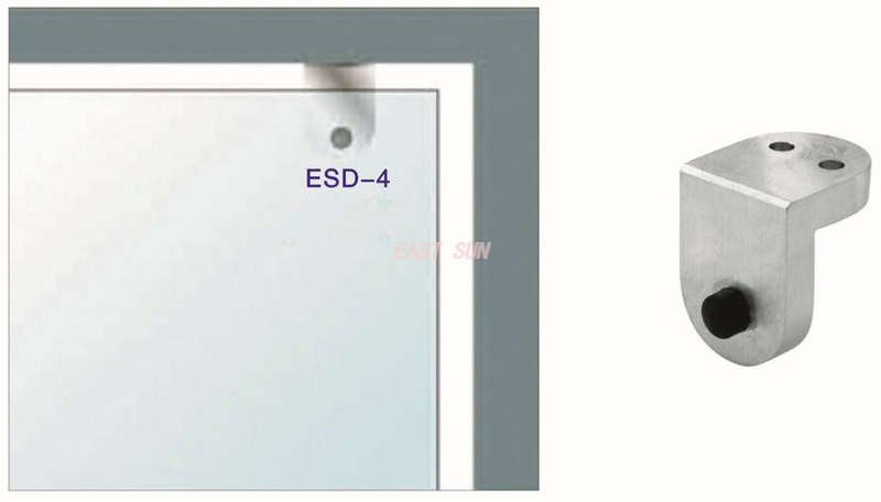 Butée de porte pivotante en verre robuste pour montage sur panneau Dorma MAB