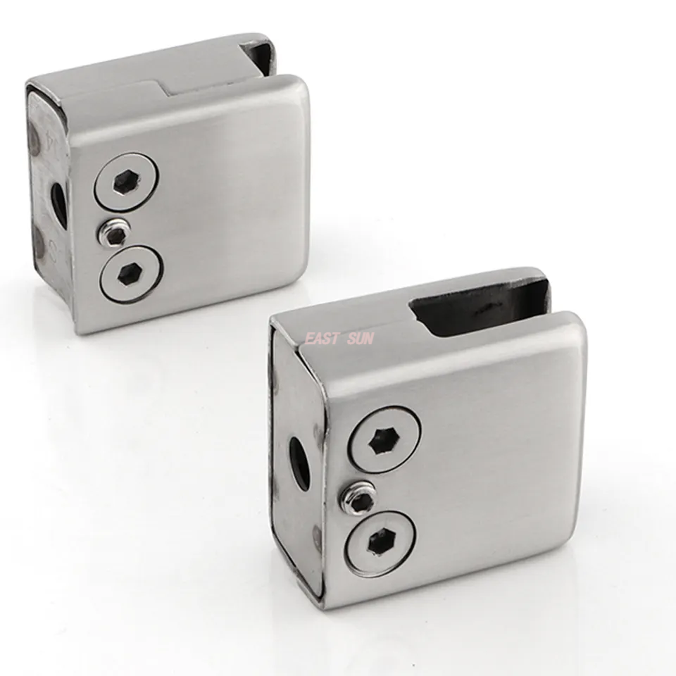  Raccords de balustrade 304 316, finition miroir, escalier carré, robinet en acier inoxydable, pince en verre pour garde-corps