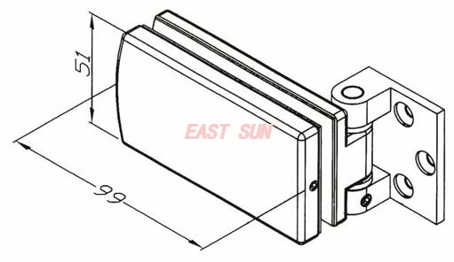 Charnière de porte pliante mur à verre