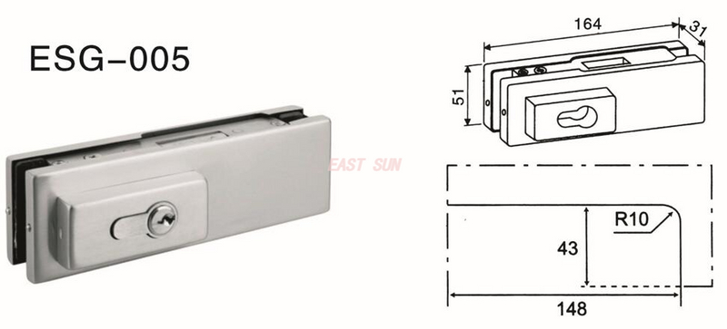 Raccords de patch Dorma pour porte pivotante ESG-005