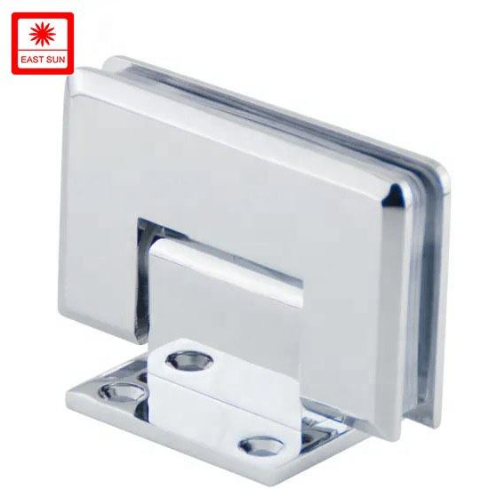 Charnière de porte de douche robuste en chrome poli à 90 degrés pour verre de 1/2″ à 3/8″ 