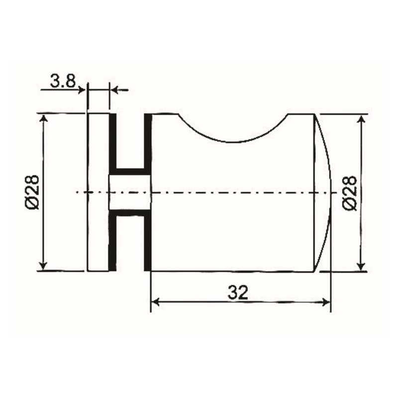 GDK-48- bouton de porte de douche