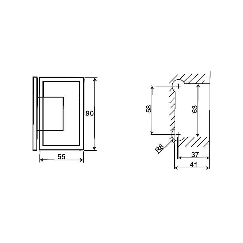 Charnières de douche réglables ASH-215