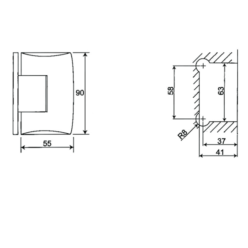 ESH-235-Charnières de porte de douche