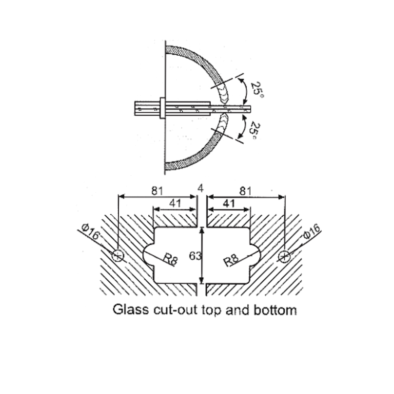 ESH-524-Charnières de porte de douche