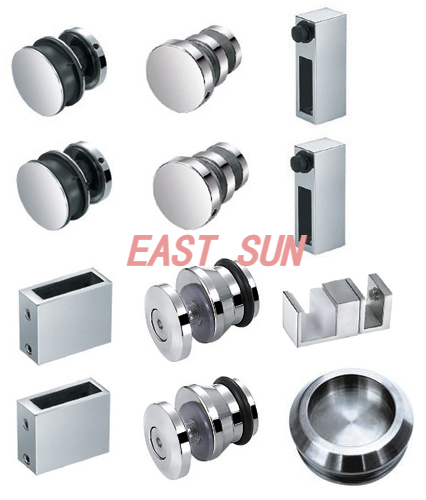 Système de porte coulissante Deluxe à 180 degrés de la série Serenity en acier inoxydable brossé