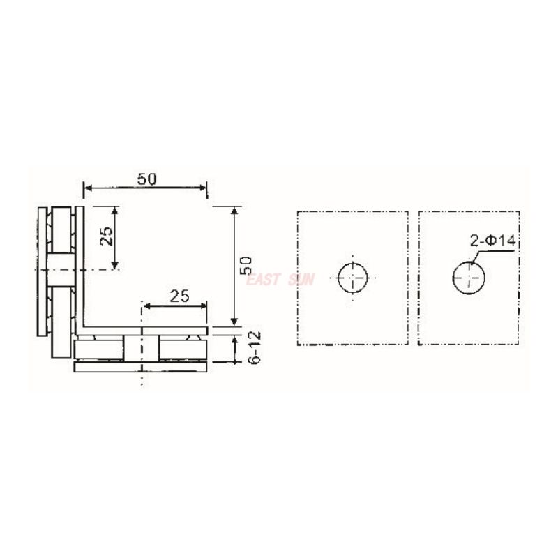 pinces d'angle en verre
