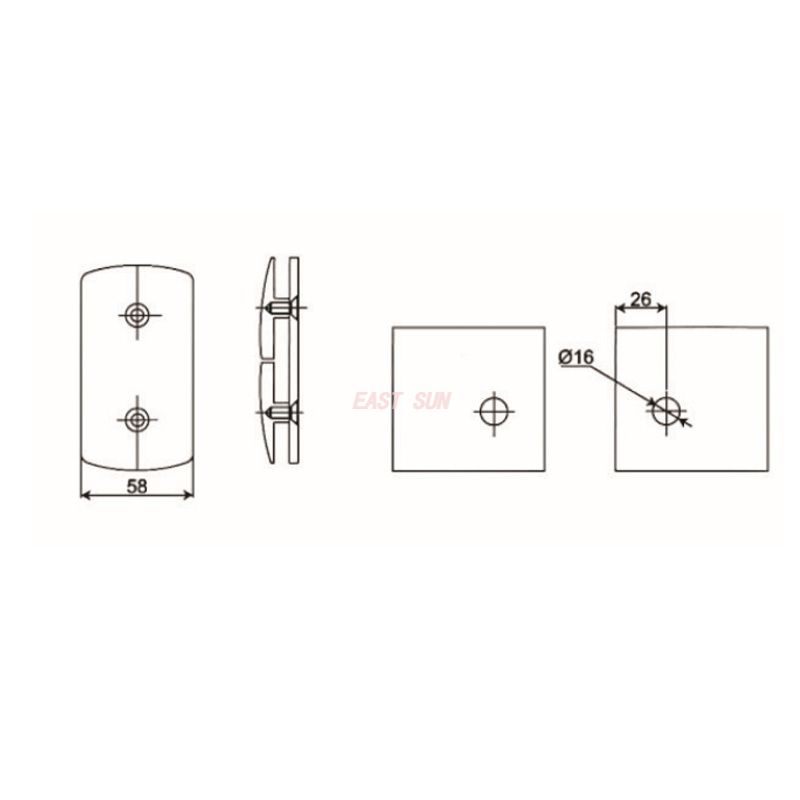 pinces pour rails de verre
