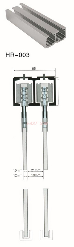Systèmes coulissants Rail en aluminium pour porte coulissante de bureau HR-003